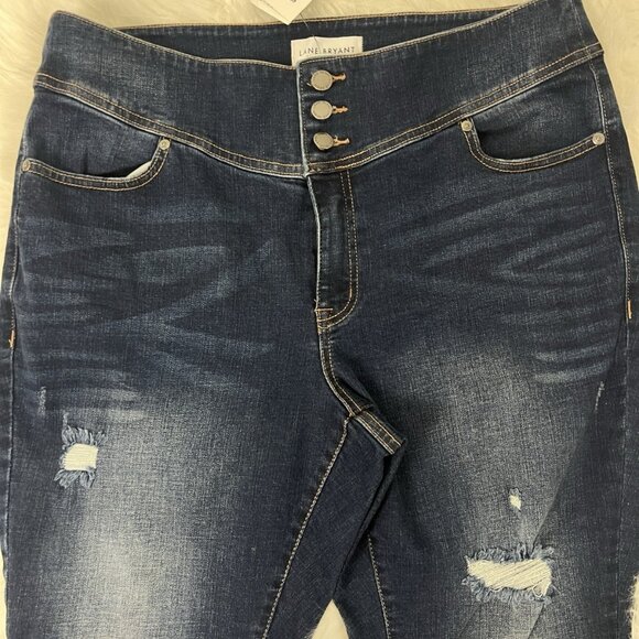 Lane Bryant NWT Denim Capri Jegging Pants Women Plus Size 16 High Rise Dark Wash - Picture 7 of 7